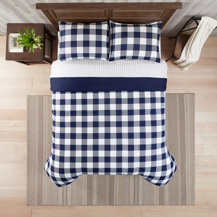 Navy buffalo hotsell check euro sham